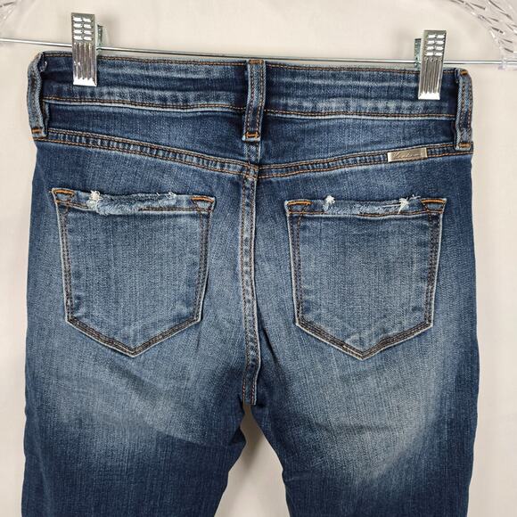 KanCan Jeans Women's 3 / 25 Blue Dark Wash Ankle Super Skinny Distressed - Picture 3 of 16